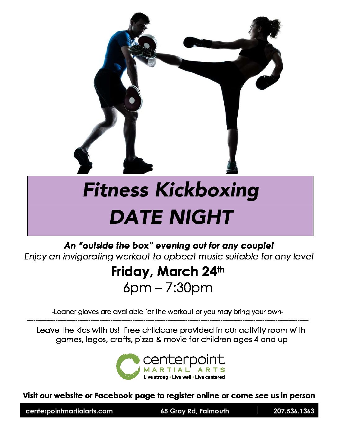 Fitness Kickboxing DATE NIGHT March 24th Centerpoint